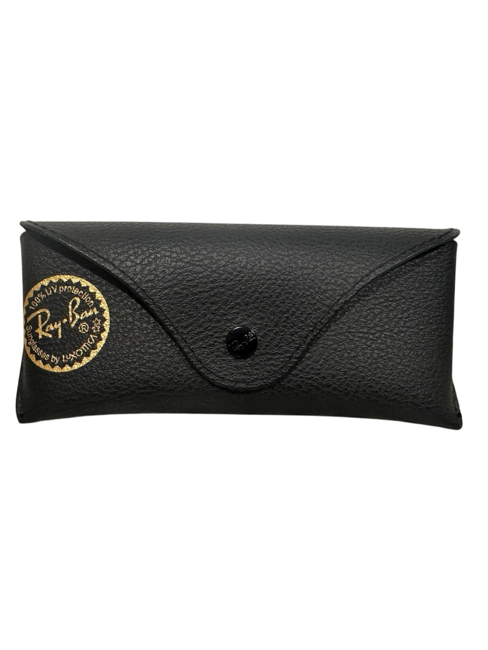 Ray Ban Black Soft Leather Glasses Sunglasses Flap Snap Case Gold Logo